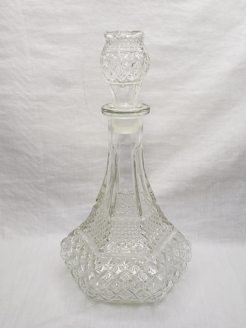 Anchor Hocking Wexford Clear Pressed Glass Genie Decanter